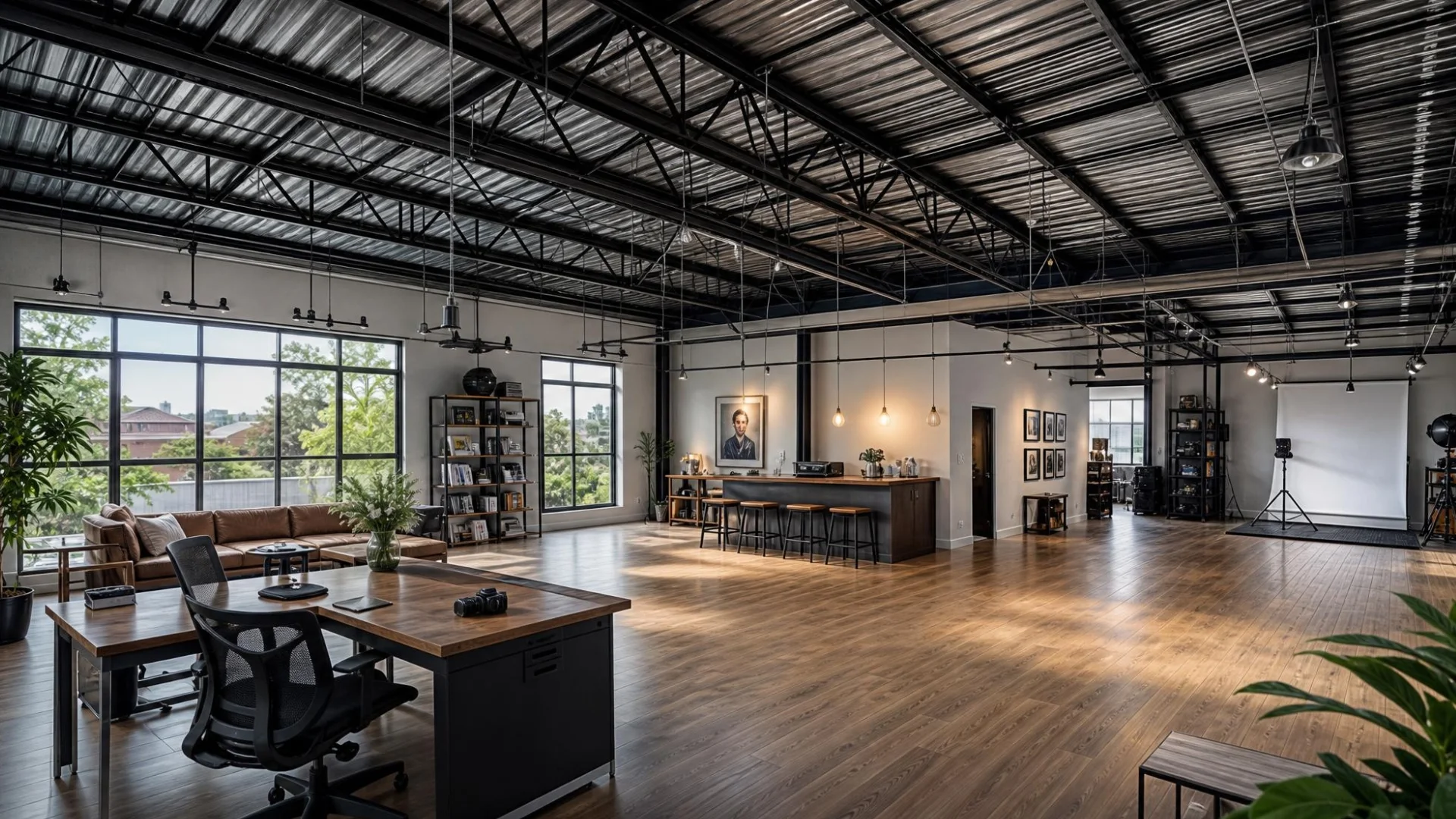 Modern Studio Without Ceiling